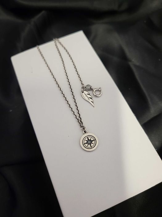 srebrny zestaw naszyjnik pierścionek pr 925