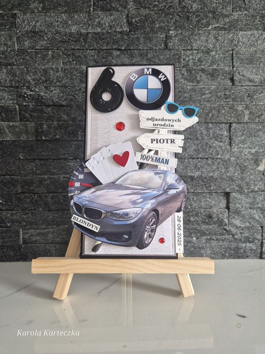 Kartka urodzinowa 18/30/40/50/60/70 dla fana BMW, męska