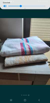 Ręczniki kąpielowe prl bawełna kolor vintage boho duże strych ręcznik