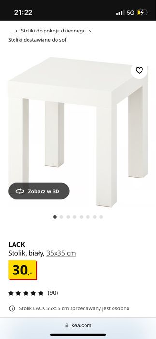 Stolik ikea lack