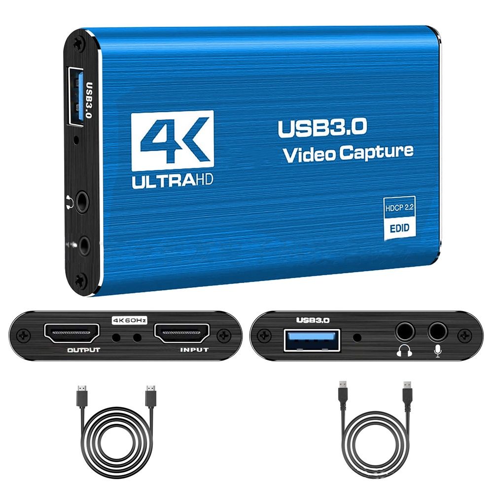 Карта видео захвата внешняя USB 3.0, HDMI 4K, 60 Гц, видео, аудио. HD