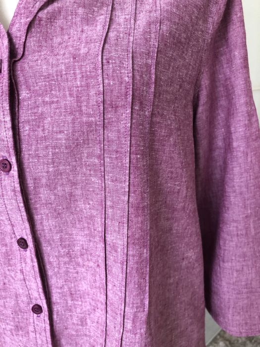 Lniana bluzka ze stójką