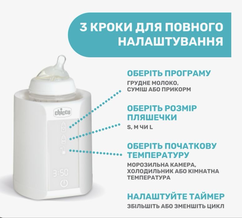 Підігрівач для пляшечок Chicco зі стерилізатором 4 в 1