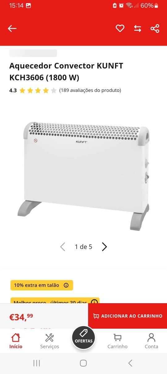 Aquecedor Convector KUNFT KCH3606