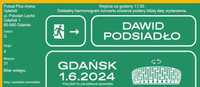 2 Bilety na koncert Dawida Podsiadło Gdańsk 01.06. Sektor G, rząd 4.