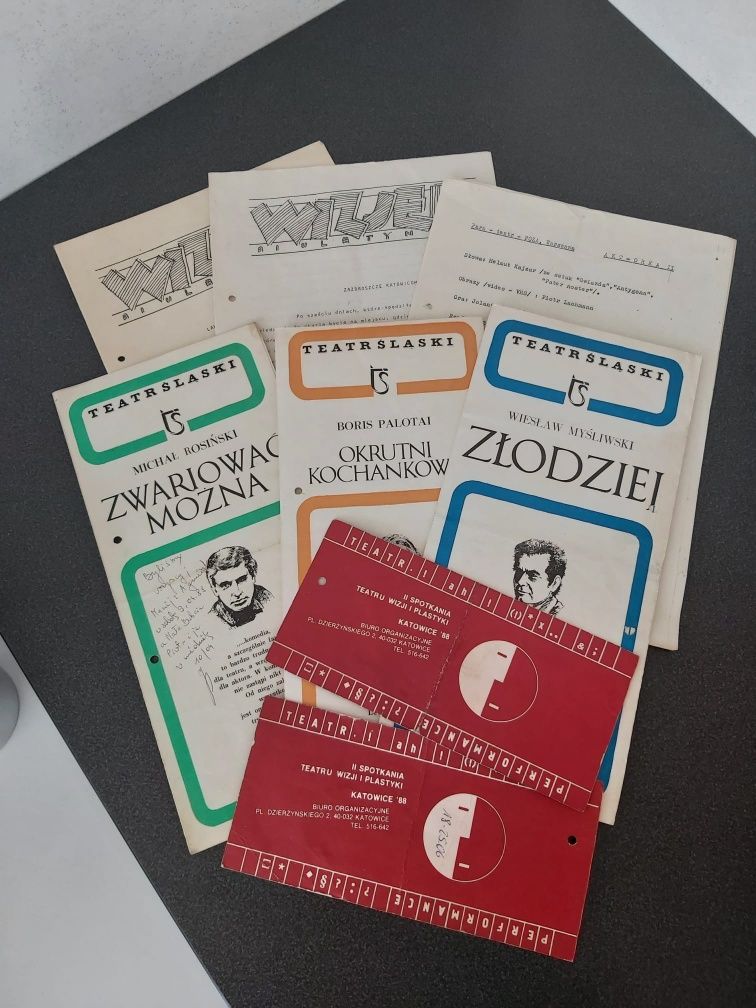 Bilety program teatralny Teatr Śląski Wizjer Biuletyn Konfrontacje prl
