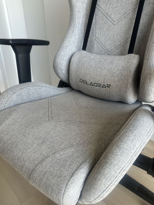 krzesło biurowe fotel gamingowy DELAGEAR G 606 szary materiałowy