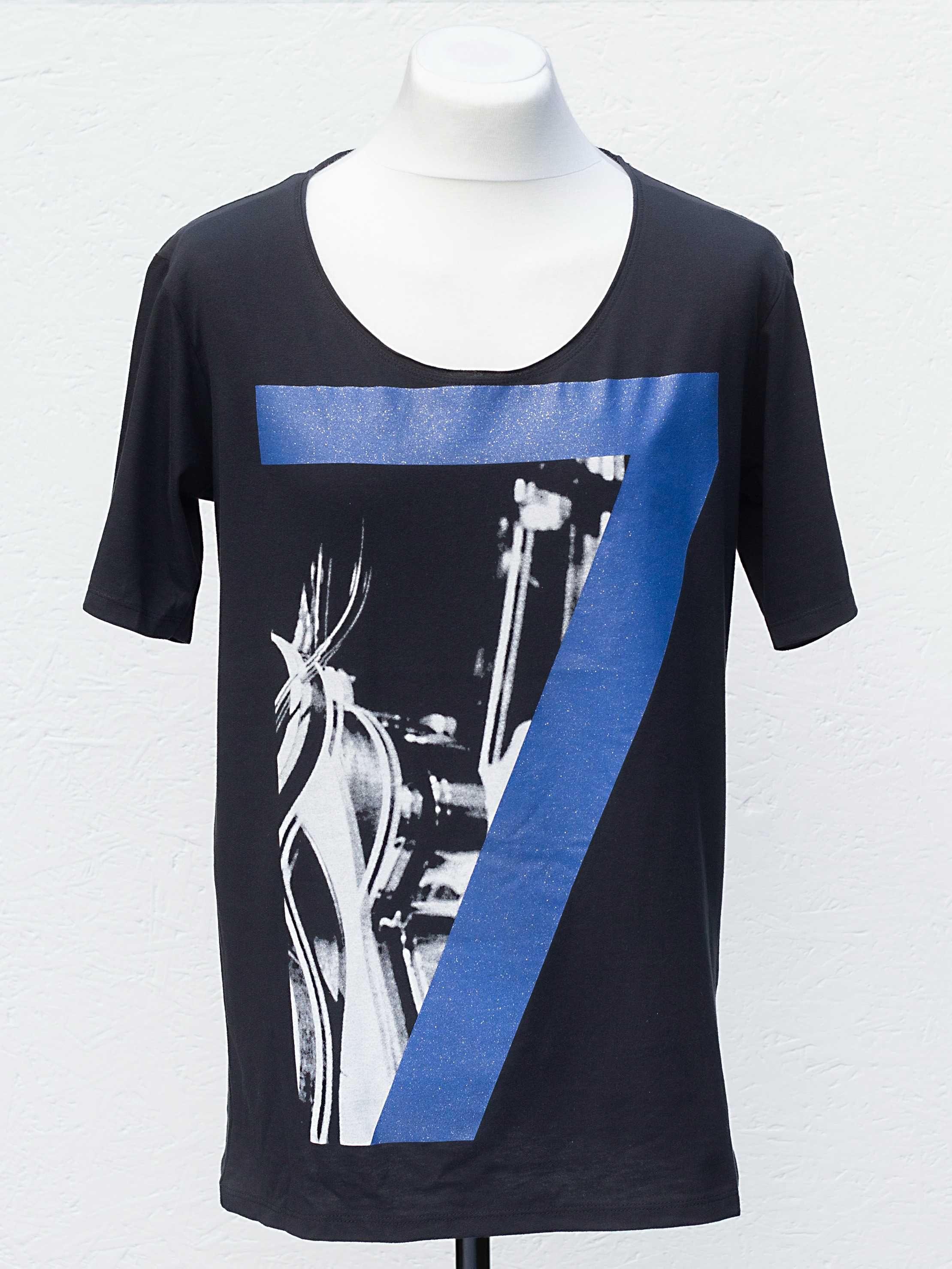 Shop1ONE t-shirt koszulka XL slim fit bardzo disco graficzny print