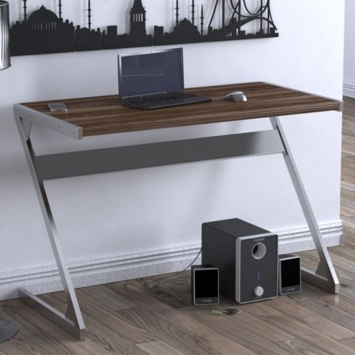 Стіл письмовий | компʼютерний Z-110 110x58 Сріблястий, Горіх