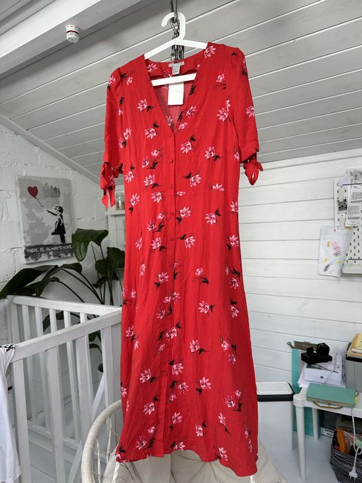 Sukienka midi H&M 40 L czerwona