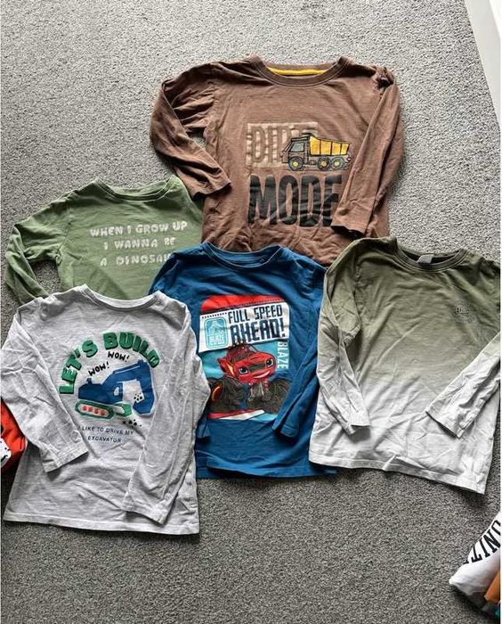 Paczka Ubrań Chłopiec 122 cm Koszulki na Długi Rękaw