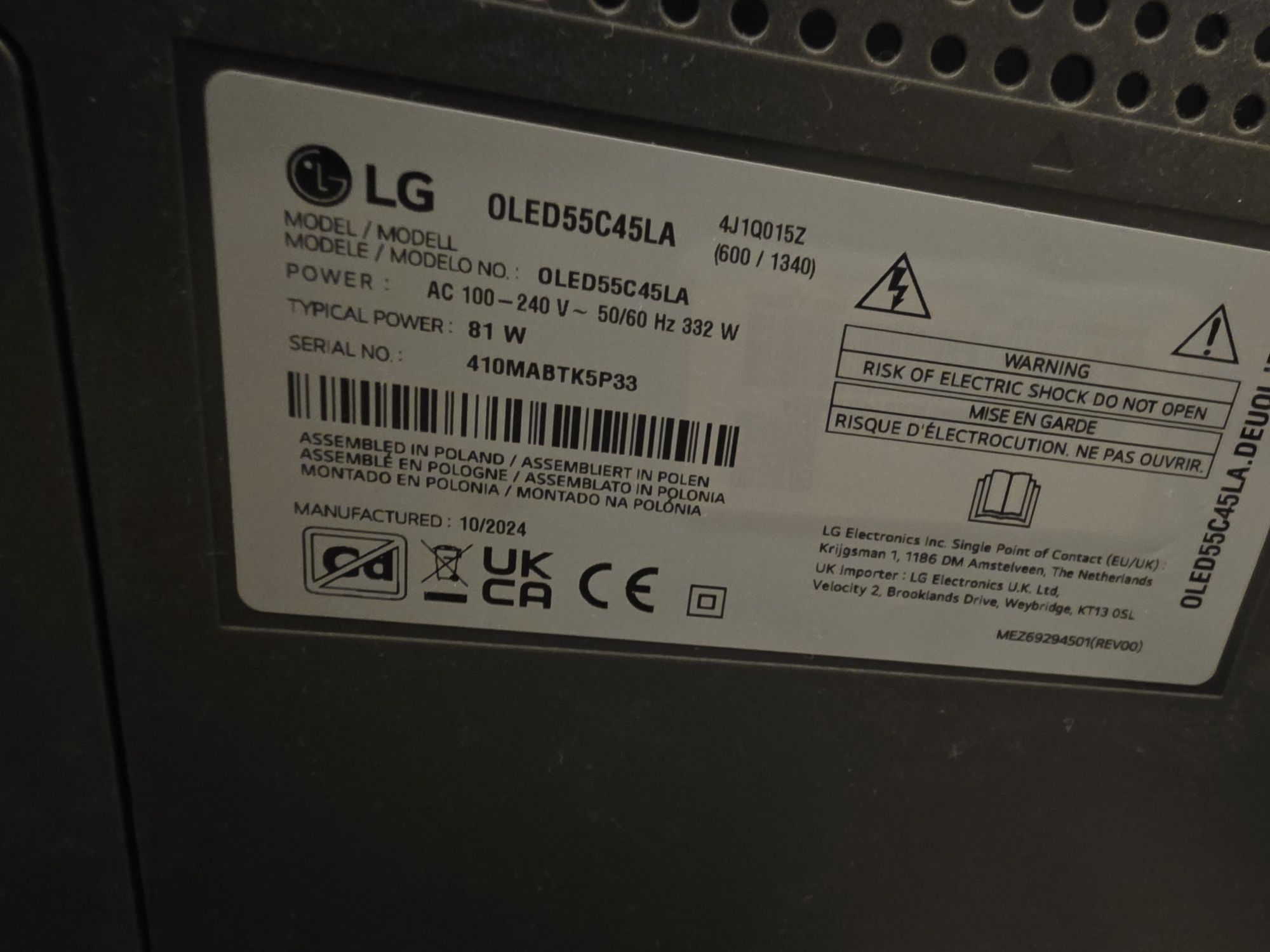 Telewizor LG 55C45LAOLED EVO4K144HzWEBOS Gwarancja