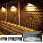 AGPTEK 4 x solarne lampy ogrodzeniowe do ogrodu zewnętrznego