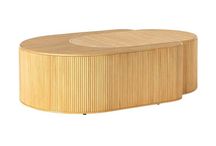 Stolik kawowy Ilvi z drewnianych lameli 110x70x35cm