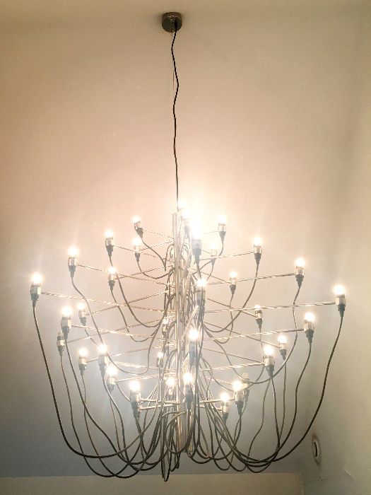 Lampa wisząca Gino Sarfatti 42 żarówki loft industrialna