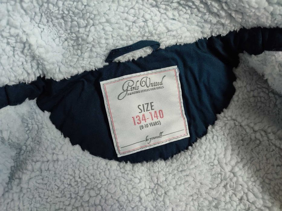 Парка детская, куртка на девочку, осень-зима, размер 8-10 лет, 134-140