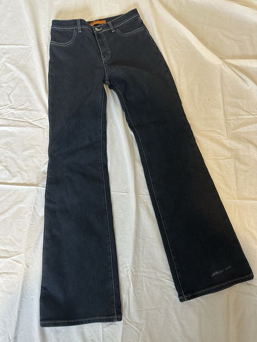 Темно-сині джинси кльош на флісі