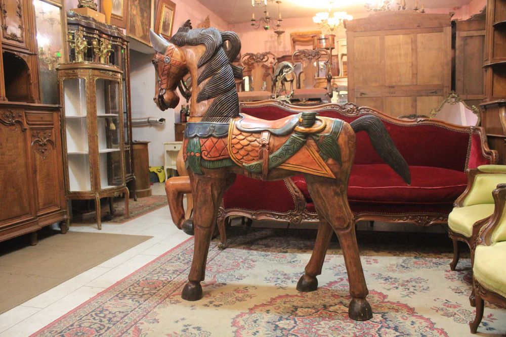 Duży francuski drewniany koń - Gryfino