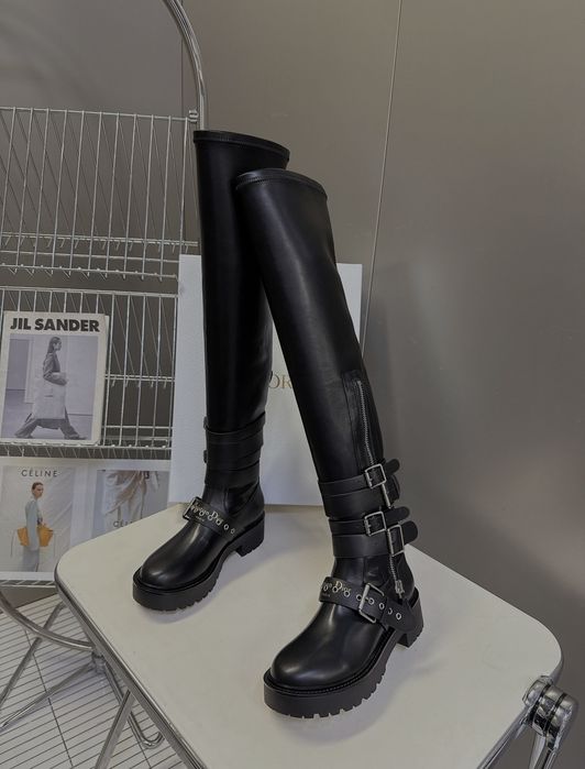 Dior długie kozaki z pokazów – skóra premium, top design