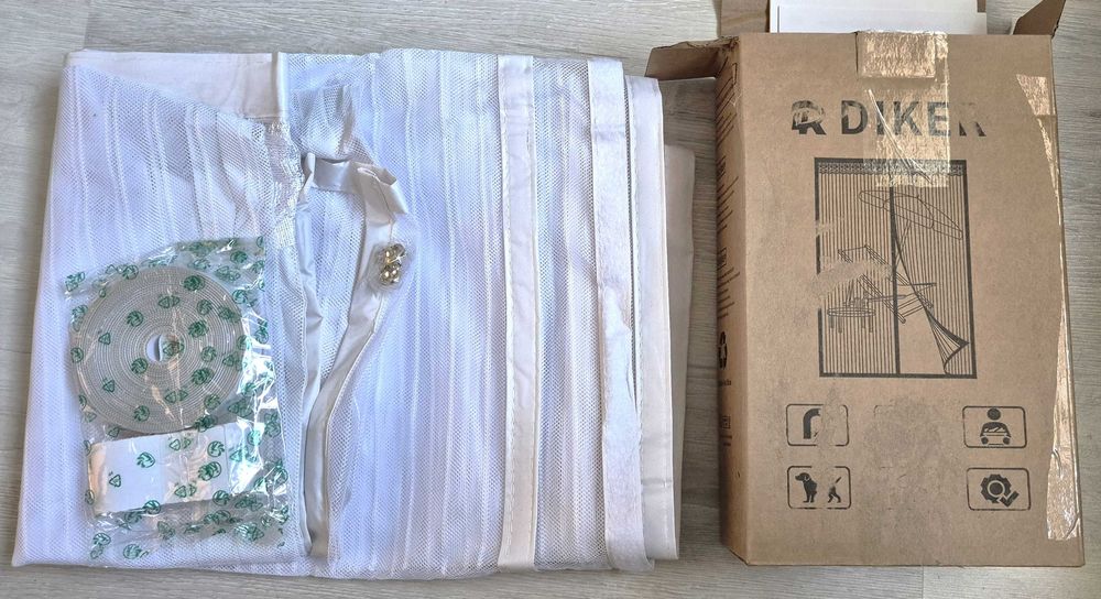 Diker Moskitiera magnetyczna na drzwi 150 x 210 cm biała