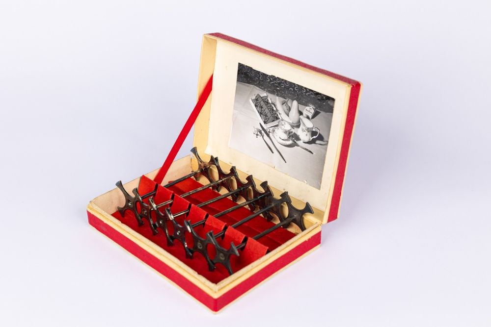 Koziołki podstawki pod sztućce vintage PRL