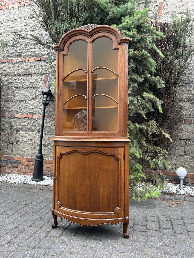 Stylowa Witryna Ludwikowska Narożnikowa Kredens Ludwik Biblioteka