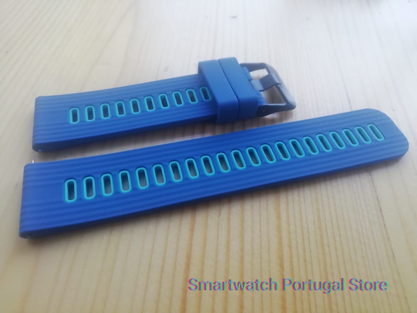 Bracelete 22mm em silicone (Nova) Azul e Verde