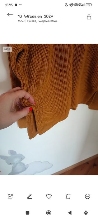 Sweter z golfem musztardowy