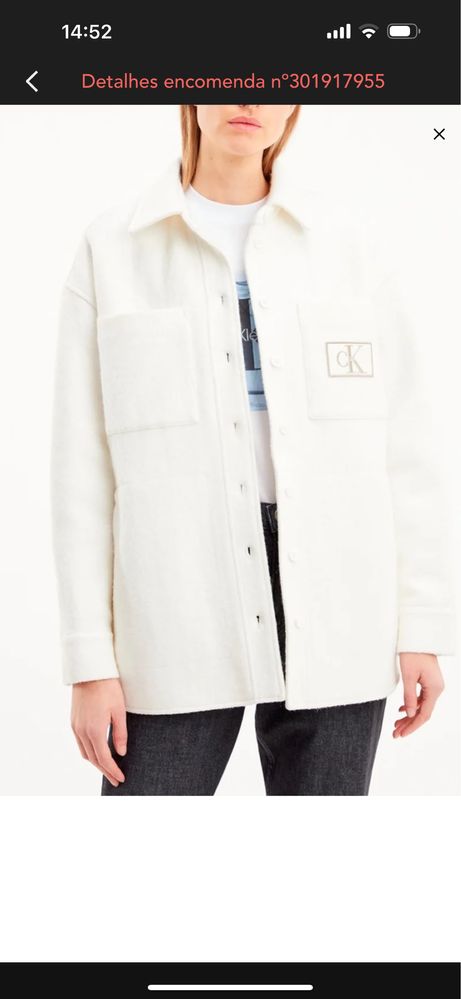 Casaco Calvin Klein lã cru