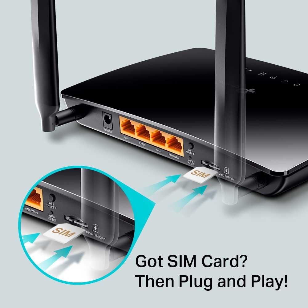 Router 4G TP Link Archer MR200 Wireless = Para zonas onde nao há Fibra