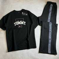 Tommy Hilfiger -20% Женский летний костюм футболка штаны черный люкс