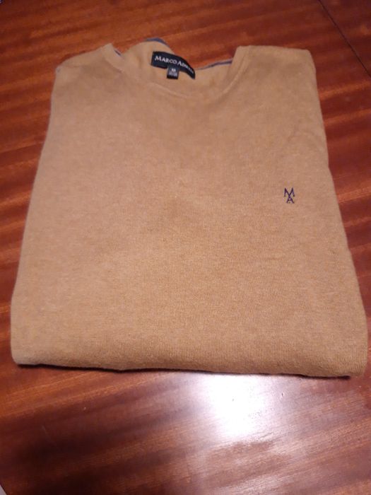Camisola de malha de cor amarela da Marco Adireli (Tam. M, Homem) NOVA