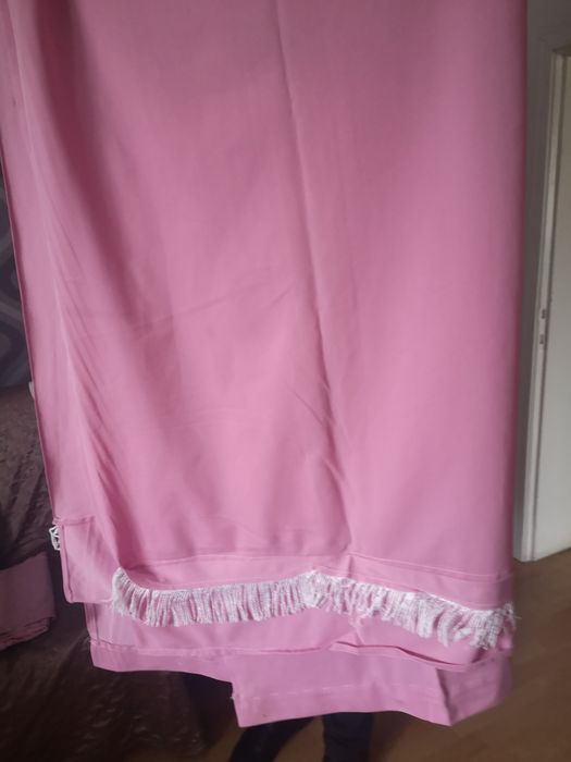 Zasłony różowe PRL (komplet)