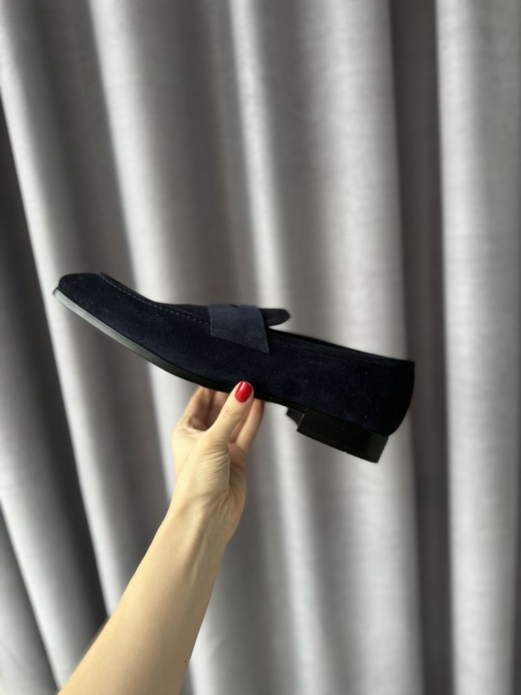 Замшевые туфли-лоферы Santoni ОРИГИНАЛ