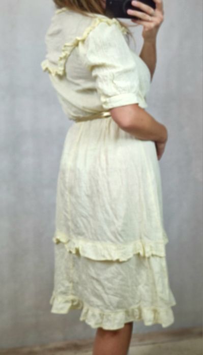 Sukienka muślinowa M/L. Cytrynowa , długa