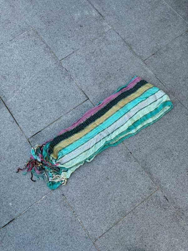 Nowa Bawełniana  Chusta Chustka Szal Szalik Frędzle Vintage Aesthetic