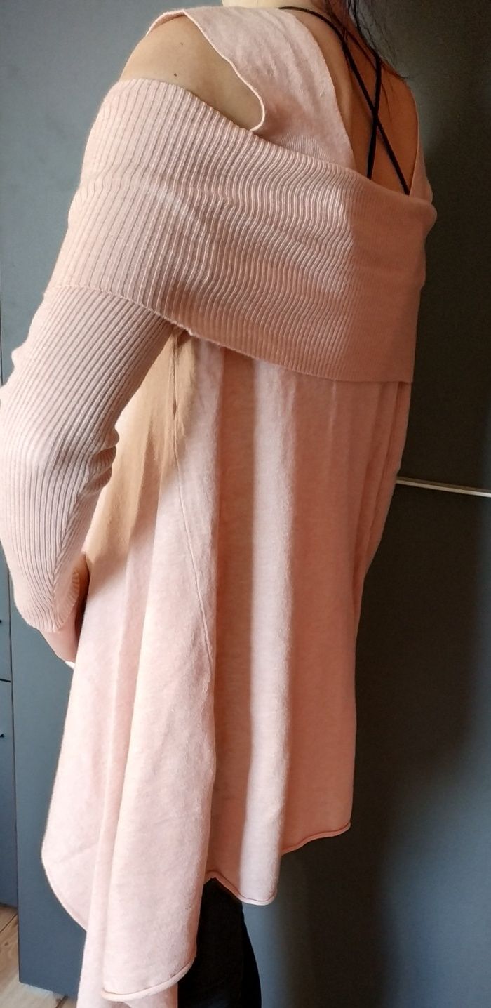 Nowa tunika różowa z odkrytymi ramionami