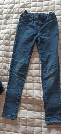 4szt Spodnie jeansy dziewczęce 140