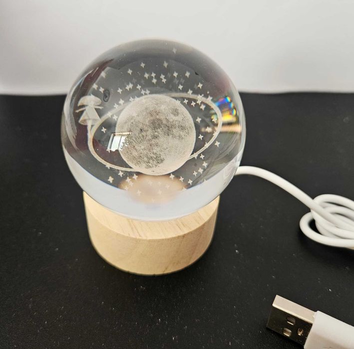 Candeeiro de Cristal Menina e Planeta