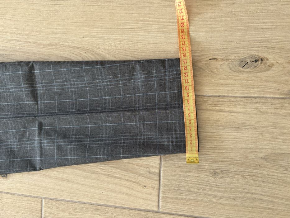 Брюки Ostin темно-сірі в клітинку, висока посадка, р. S