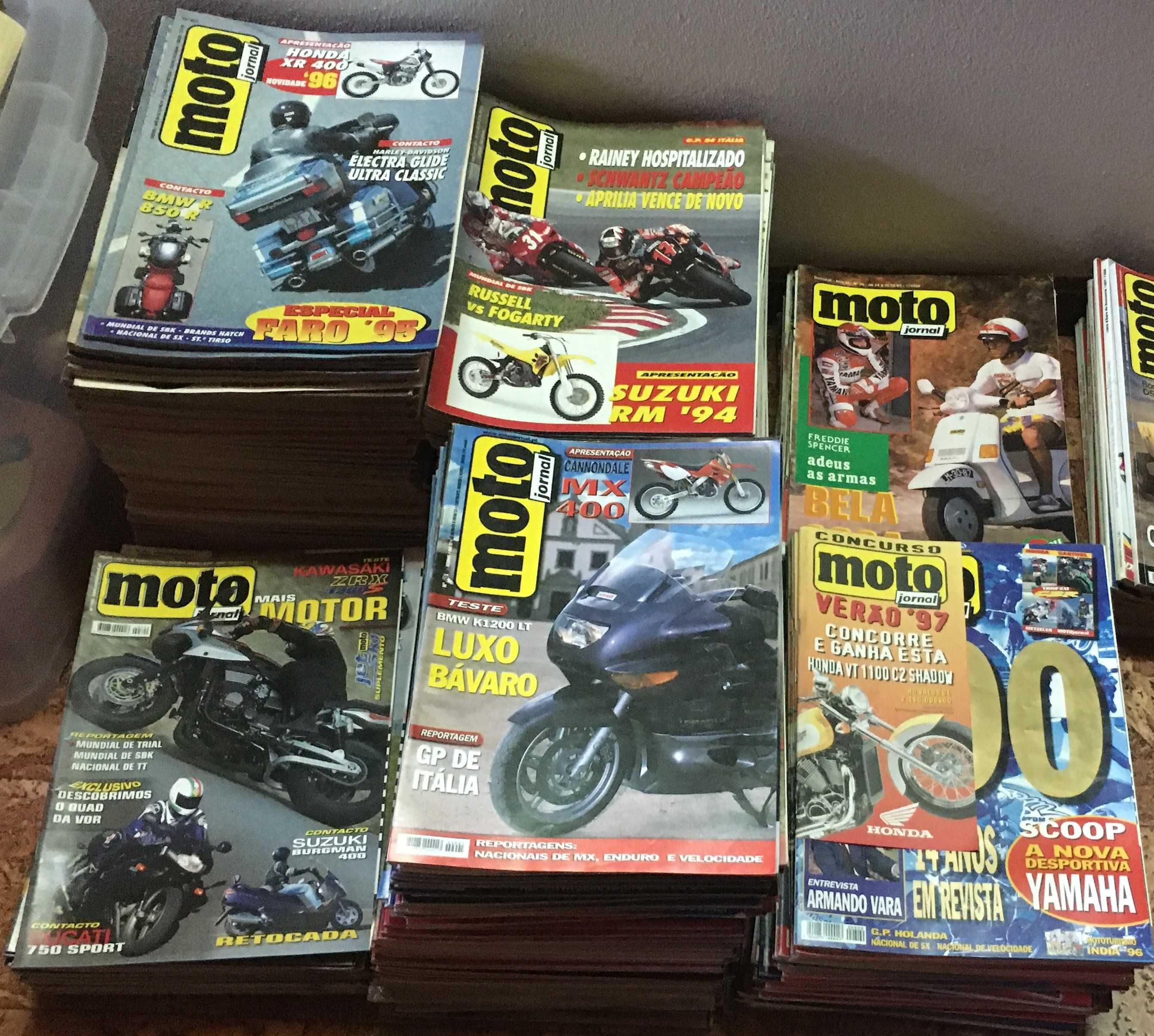 Lote de 334 revistas MotoJornal da década de 1990