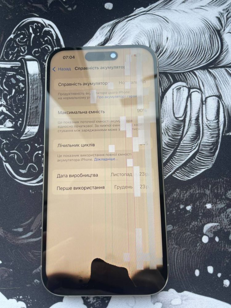 Продаю iphone 15pro 128gb 90% батарея битий