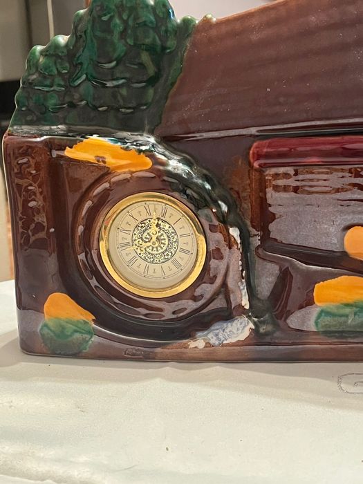 Zegarek porcelana domek ozdoba