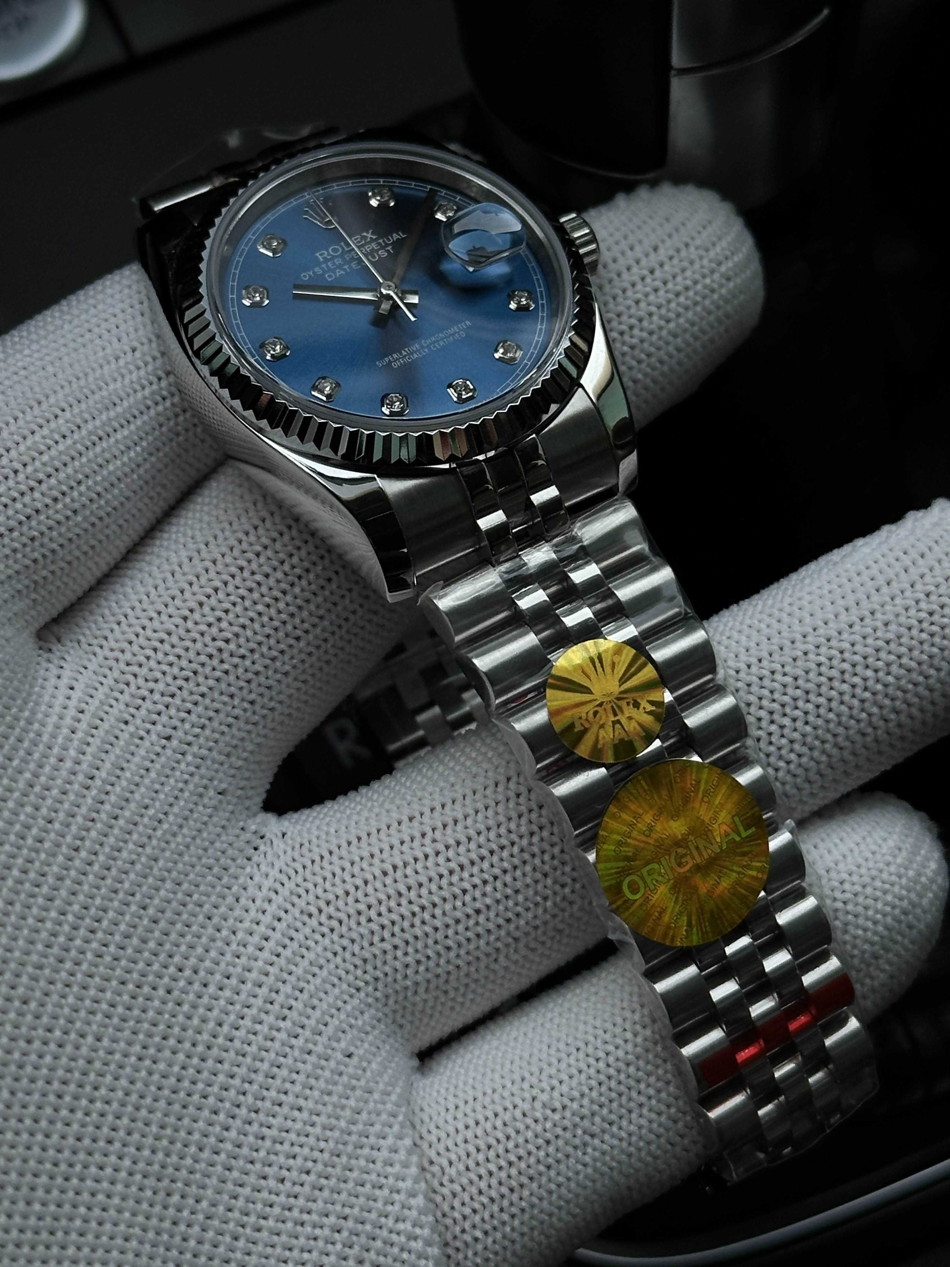 Швейцарские женские часы Rolex Datejust Blue Diamond 36 mm - Lady