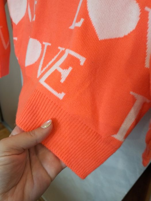 Kataliński sweter neonowy pomarańczowy biust do 100 cm