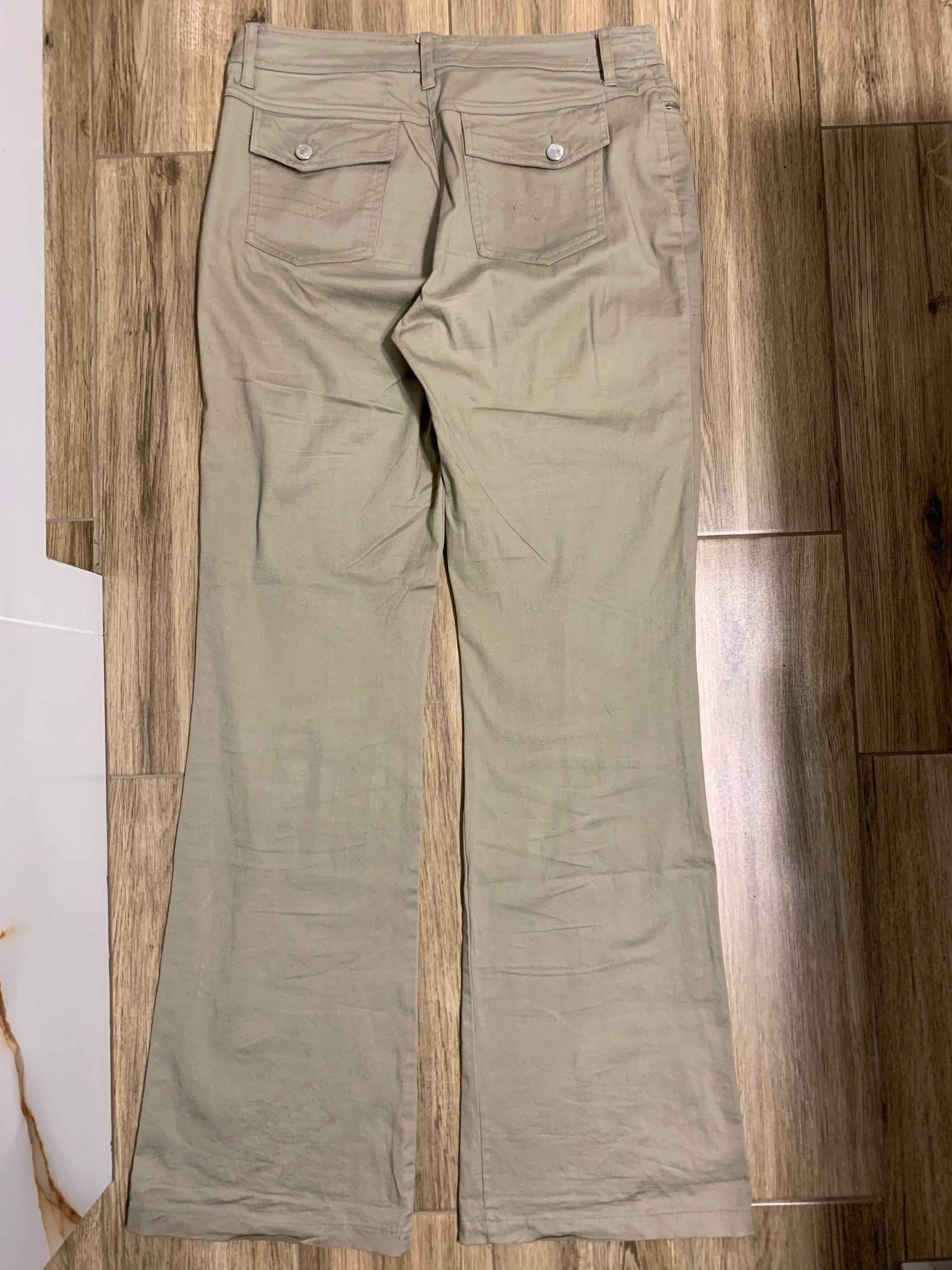 Spodnie dzwony Furcom Jeans w kolorze khaki bawełna roz. L 40