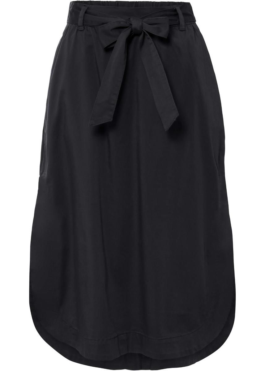 bonprix czarna bawełniana spódnica damska trapezowa z wiązaniem  34-36