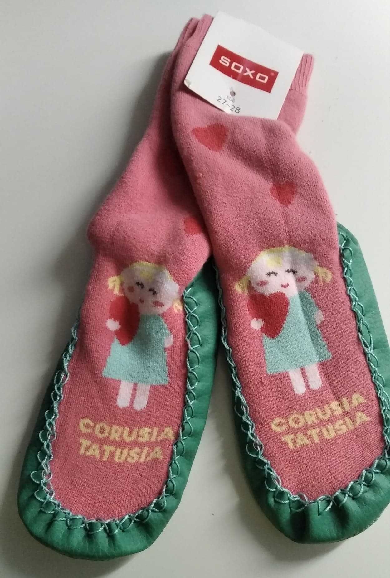 Nowe kapcie, skarpetokapcie antypoślizgowe SOXO, rozm. 28