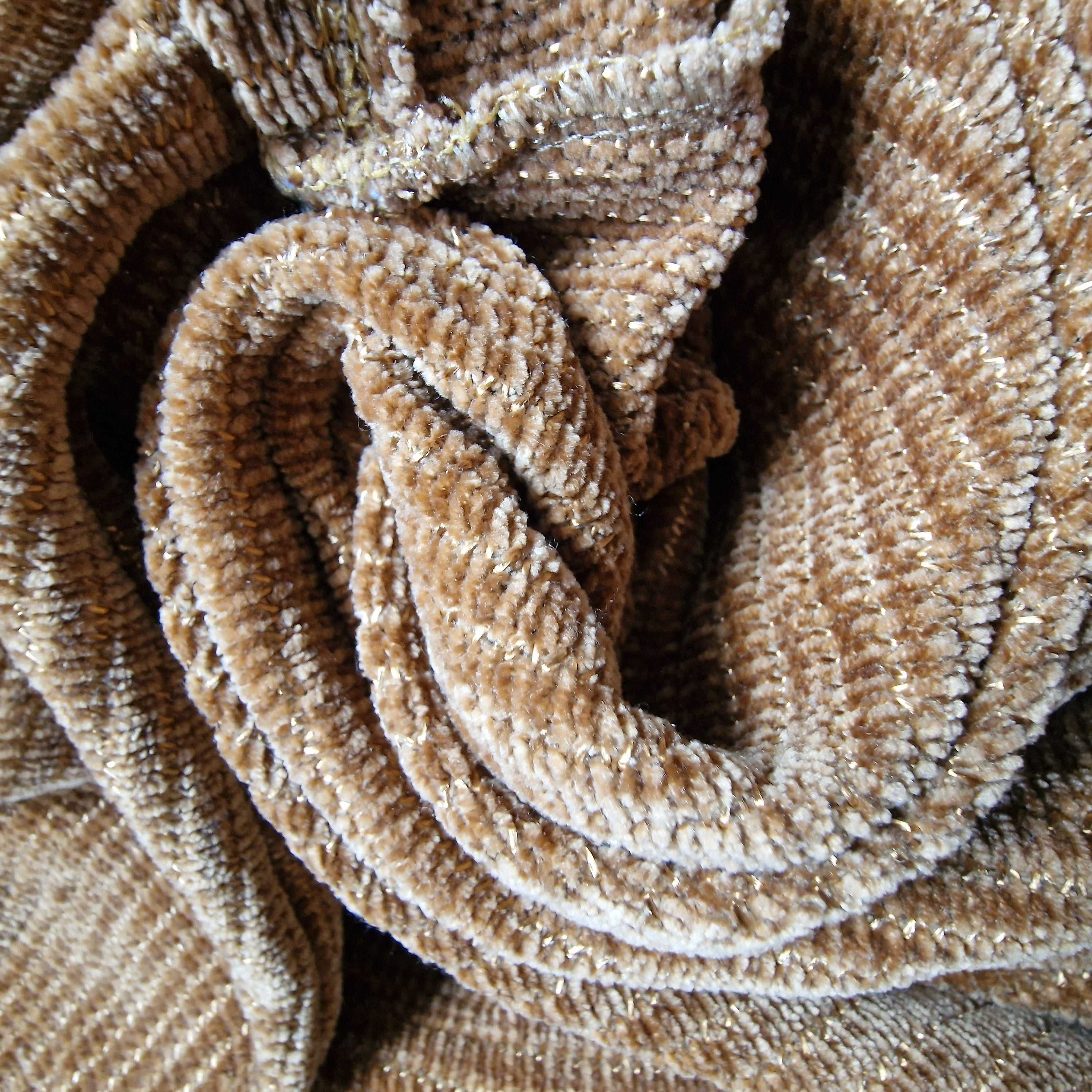Welurowy czekoladowy sweter sweter XL, rękaw ¾