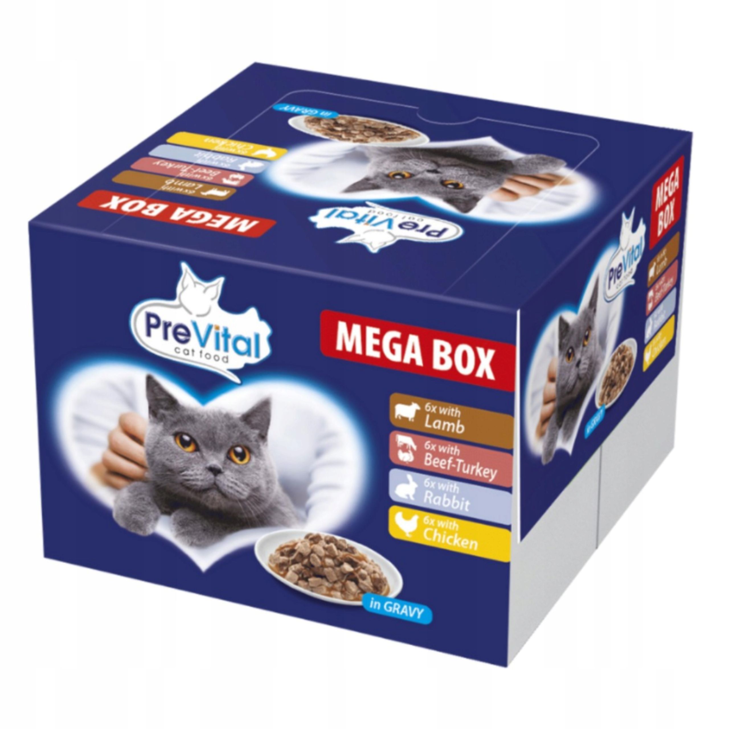 Prevital Mega Box 24 saszetki mokrej karmy dla kota mix smaków 100g